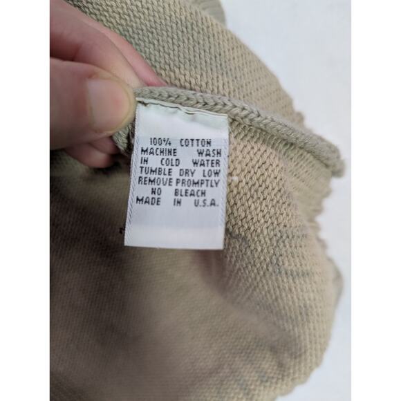 Cotton Crewneck Sweater Medium by Calvin Klein Jeans Khakis Embossed 90s/Y2K VTG - Picture 5 of 9